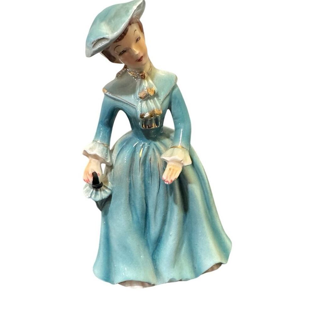 Vintage Napco Miss Laureen Victorian Figurine Stamped Japan 1950s B2886